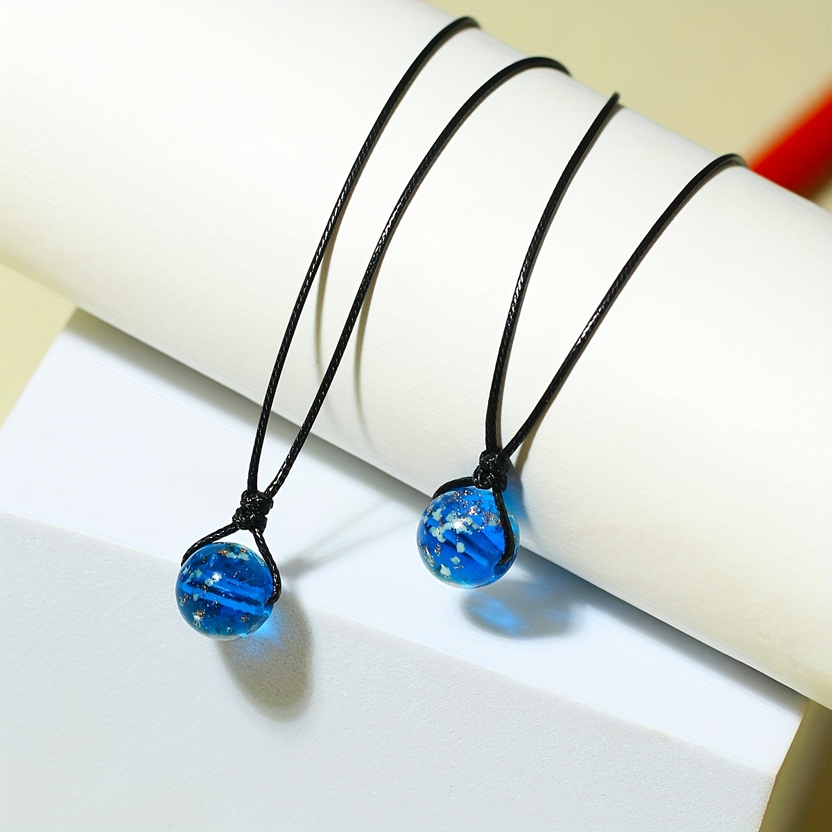 Luminous Bead Couple's Necklace Hand-woven Jewelry Set